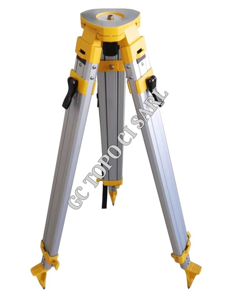 Trépied Aluminium double fermeture pour niveau de chantier
