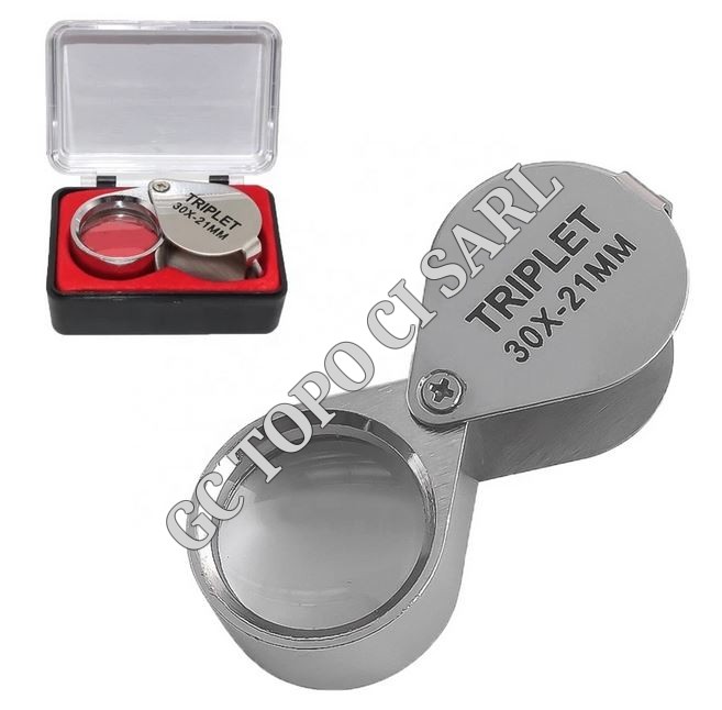 Loupe de poche pliante triplet 30X - 21mm